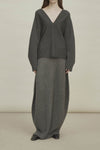 SWAYING 24 Autumn and Winter One-piece wool cardigan SW-SW24AW1T35-HH Black and gray SW-SW24AW1T32